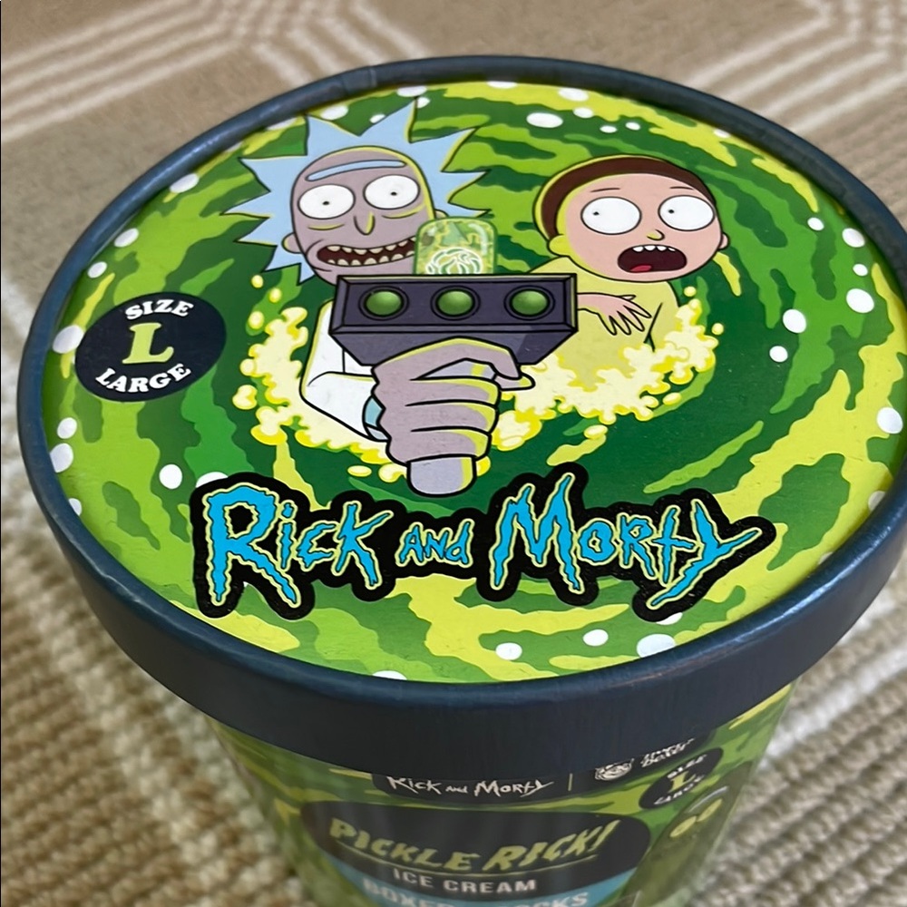 Rick and Morty Pickle Rick Boxers and Crew Socks NIB